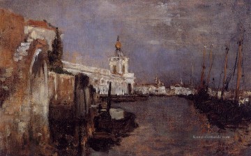 Canal Kunst - Canal Venedig Impressionist Seenlandschaft John Henry Twachtman